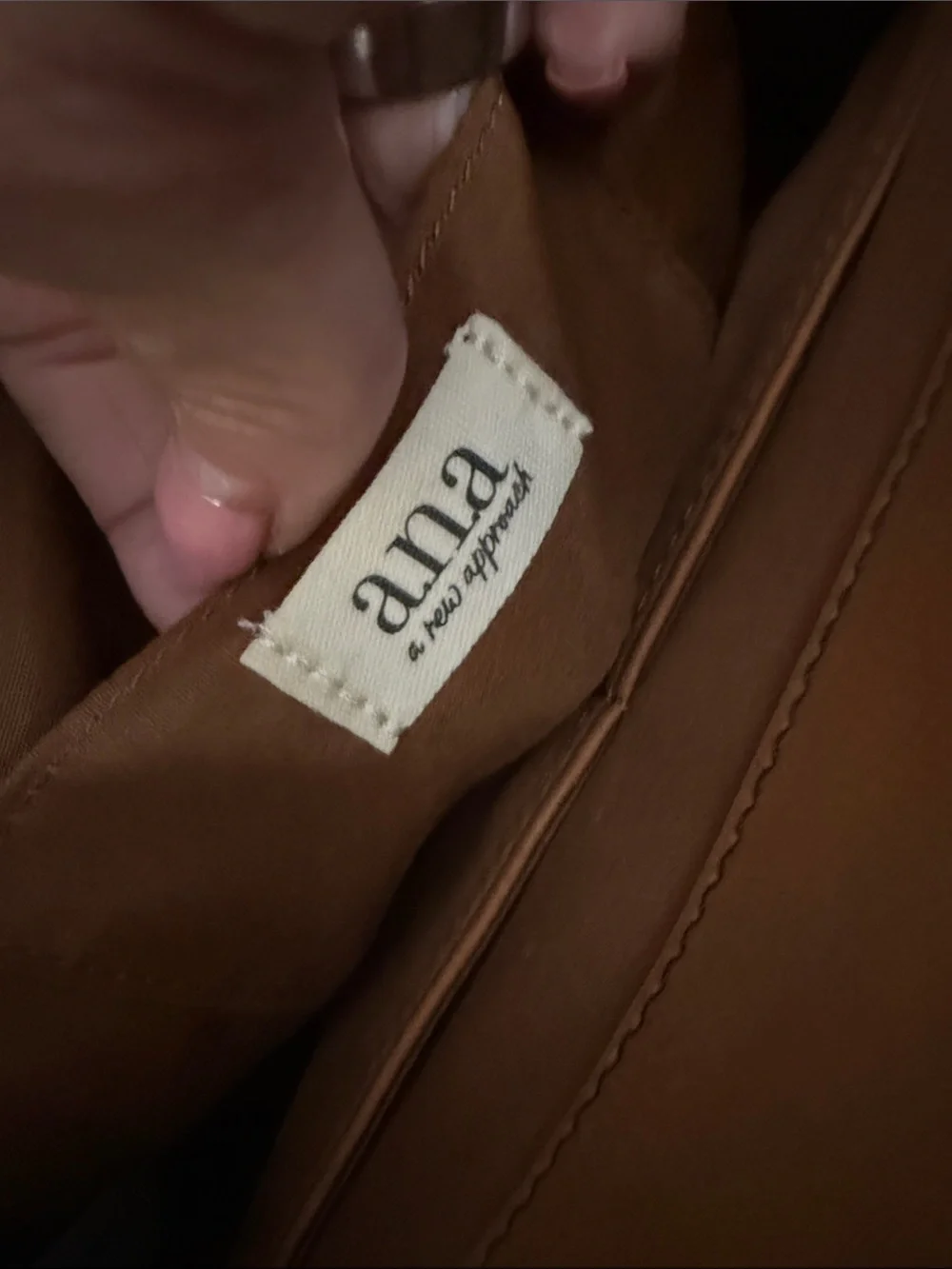 Classic Tan Leather Satchel Handbag with Front Pocket a.n.a. NEW